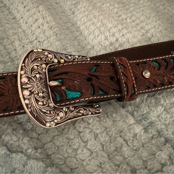 Ariat Women’s Western Style turquoise jeweled Belt main image 5